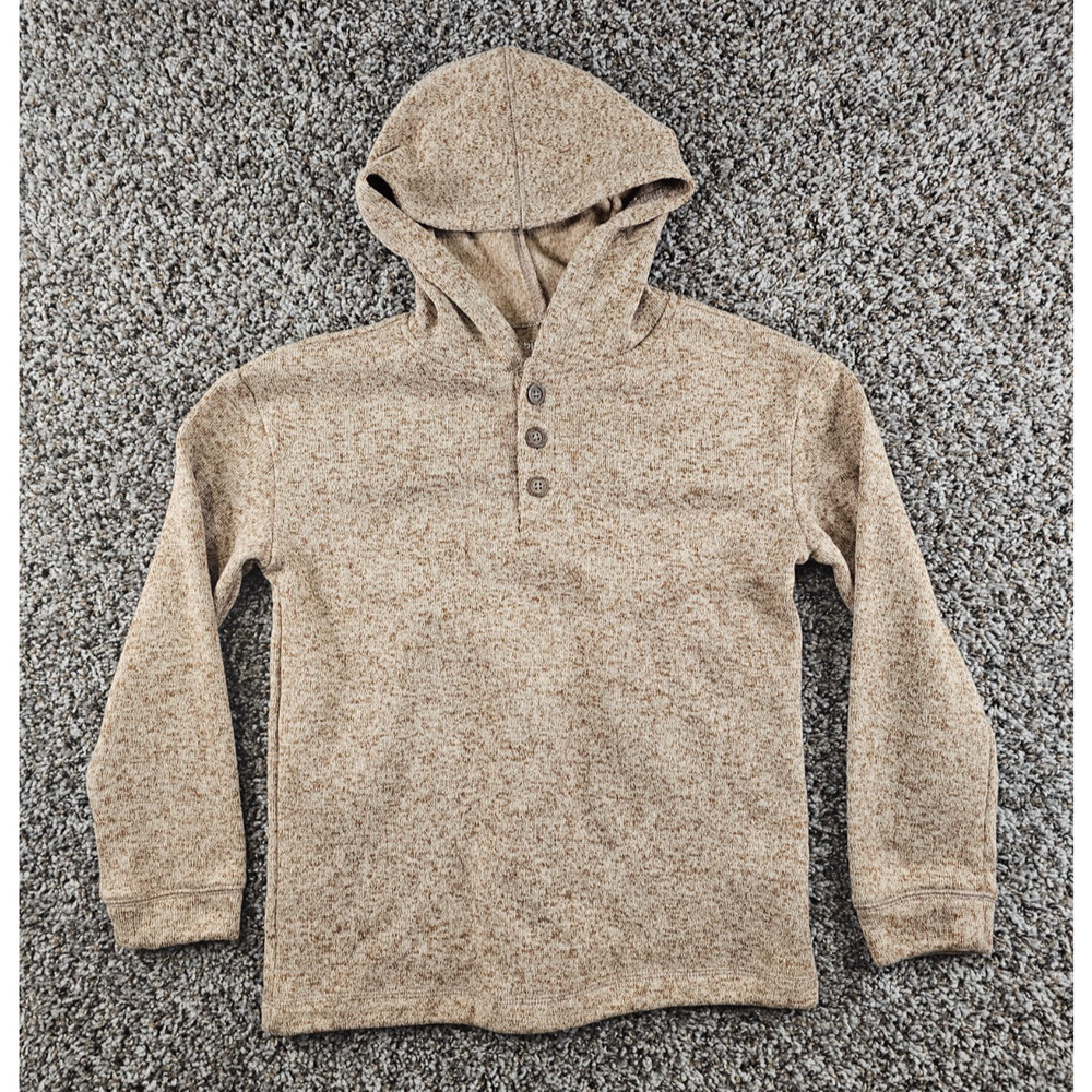 Jumping Bean Boys Sz 8 Hooded Knit Sweatshirt Beige